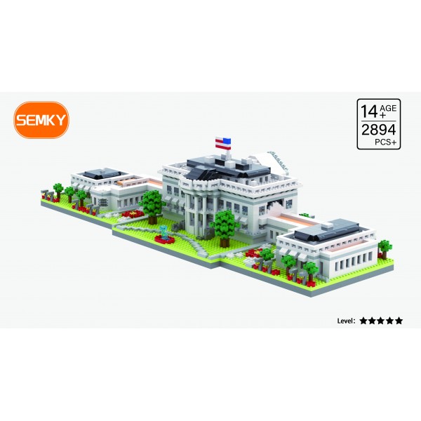 SEMKY 마이크로 미니 블록 백악관 유명 랜드마크 모델 세트,(3000개) -어린이 및 성인을 위한 건축 및 건축 장난감 선물