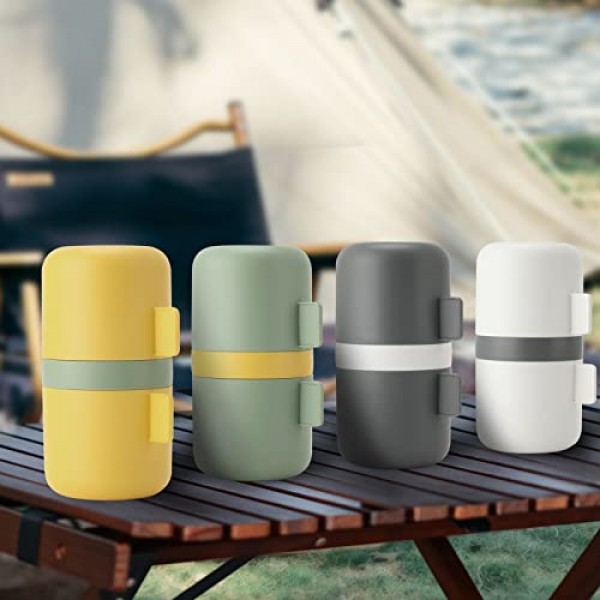 C1365 수동 그라인더, 영구 필터, 컵이 포함된 올인원 커피 메이커(2) | 캐빈, 캠프장, RV, 주방, 사냥 및 배낭여행(화이트)