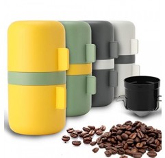 C1365 수동 그라인더, 영구 필터, 컵이 포함된 올인원 커피 메이커(2) | 캐빈, 캠프장, RV, 주방, 사냥 및 배낭여행(화이트)