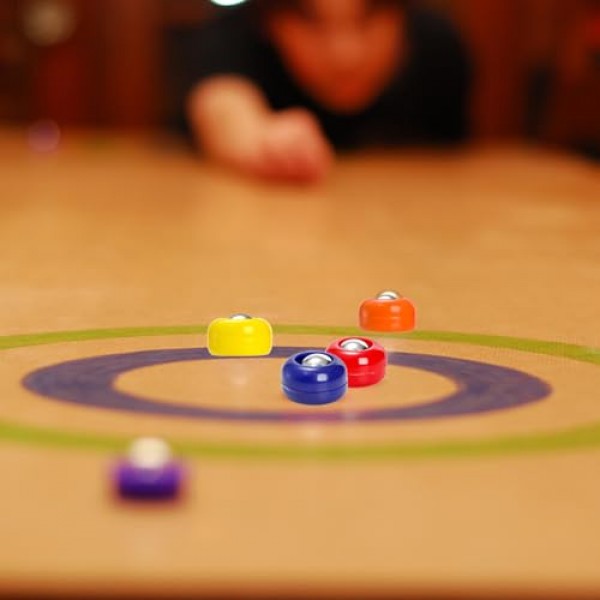 TOPZEA 32 조각 미니 셔플 보드 교체 퍽, 셔플 보드 롤러 세트 데스크탑 무료 슬라이딩 비즈 탁상용 컬링 게임 액세서리 실내 레저 용 장비