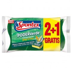 Spontex – Green Power with Sponge 2 + 1 – [5개들이 팩]
