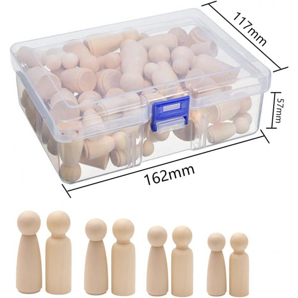 Dtaeye 나무 그림 50 조각 나무 콘 그림을위한 나무 그림 미완성 나무 그림 인형 DIY 천연 나무 그림 그림 나무 그림 가족 나무 인형 원시 나무 그림 콘 (4 크기)