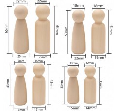 Dtaeye 나무 그림 50 조각 나무 콘 그림을위한 나무 그림 미완성 나무 그림 인형 DIY 천연 나무 그림 그림 나무 그림 가족 나무 인형 원시 나무 그림 콘 (4 크기)