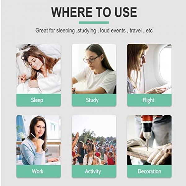 LYSIAN 100 쌍 작은 귀 운하 여성용 슬림 폼 이어 플러그, 35dB SNR 소음 차단 수면, 코골이, 작업, 촬영, 공부, 시끄러운 소음을위한 소음 차단 감소 귀마개