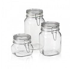 Bormioli Rocco Fido 통조림 용기, 3개 세트, 3개 세트, 투명