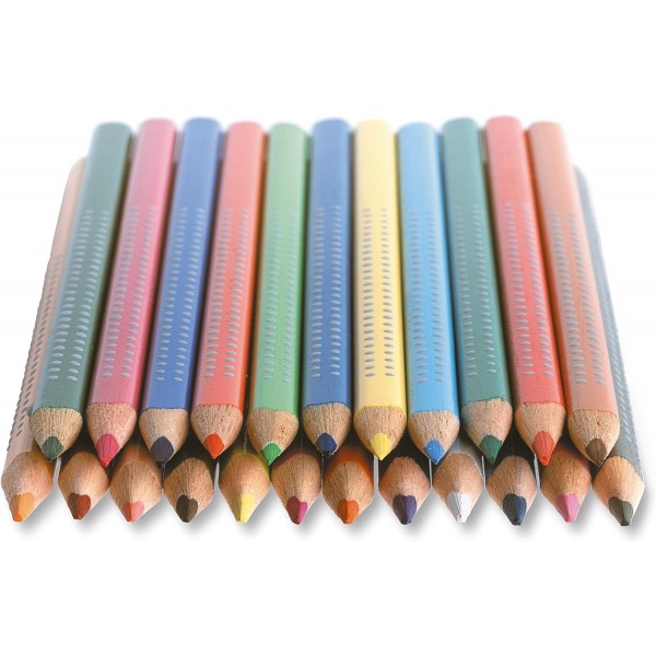 파버카스텔 110912 - 색연필 점보 그립 골판지 케이스 12개입 & 110994 - 색연필 점보 그립 네온, 5개 케이스