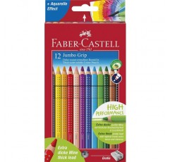 파버카스텔 110912 - 색연필 점보 그립 골판지 케이스 12개입 & 110994 - 색연필 점보 그립 네온, 5개 케이스