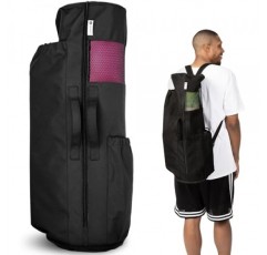 MAGNILAY 매트 및 블록용 대형 확장형 요가 가방 - 여성 및 남성을 위한 요가 매트 가방 - 포켓과 조절 가능한 스트랩(32L x 9 직경)으로 운동에 필요한 모든 물건에 적합한 