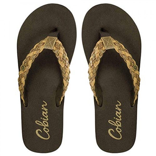 Cobian 여성용 여름 액티브 컴포트 두꺼운 탑 밑창 끈 브레이드 바운스 플립플롭