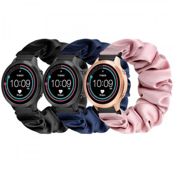 16mm 18mm 20mm 22mm 시계 밴드와 호환 가능, 부드러운 귀여운 인쇄 탄성 천 손목 밴드 퀵 릴리스 밴드 Scrunchie 손목 밴드 교체 여성용