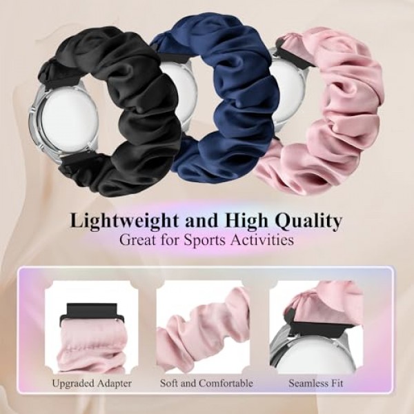 16mm 18mm 20mm 22mm 시계 밴드와 호환 가능, 부드러운 귀여운 인쇄 탄성 천 손목 밴드 퀵 릴리스 밴드 Scrunchie 손목 밴드 교체 여성용