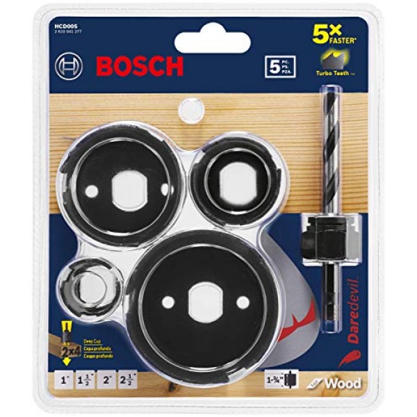 BOSCH HCD005 5피스 데어데블 우드 홀쏘 모듬 세트