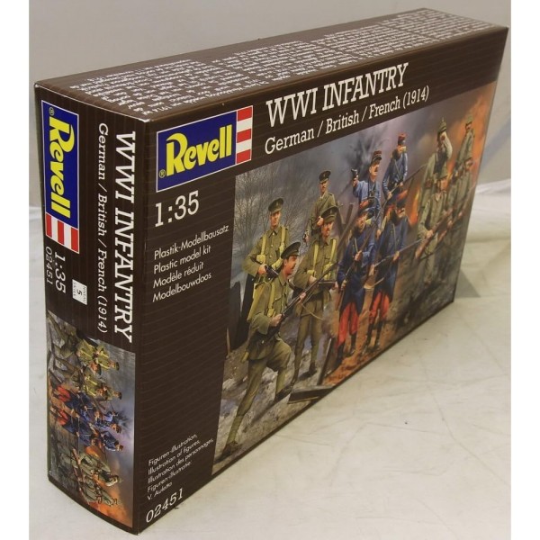 Revell 02451 모델 키트 피규어 1:35 - WWI INFANTRY German/British/French (1914) in 1:35 scale, level 4, 많은 디테일이 있는 충실한 복제품
