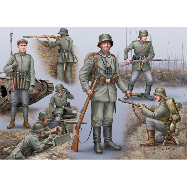 Revell 02451 모델 키트 피규어 1:35 - WWI INFANTRY German/British/French (1914) in 1:35 scale, level 4, 많은 디테일이 있는 충실한 복제품
