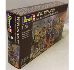 Revell 02451 모델 키트 피규어 1:35 - WWI INFANTRY German/British/French (1914) in 1:35 scale, level 4, 많은 디테일이 있는 충실한 복제품
