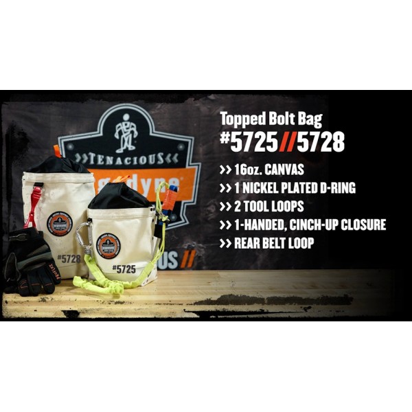 Ergodyne - 14428 아스날 5728 키 큰 안전 볼트 도구 가방, 흰색