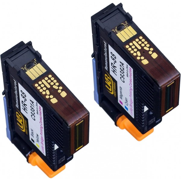 Lucky Bridge HP88 프린트 헤드 2PK C9381A C9382A HP Officejet K5400 L7550 L7580 L7590 L7650 L7680 L7750 L7780 L7790 프린터가 있는 HP Officejet과 호환되는 재생산