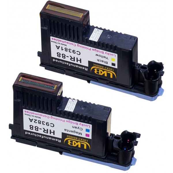 Lucky Bridge HP88 프린트 헤드 2PK C9381A C9382A HP Officejet K5400 L7550 L7580 L7590 L7650 L7680 L7750 L7780 L7790 프린터가 있는 HP Officejet과 호환되는 재생산