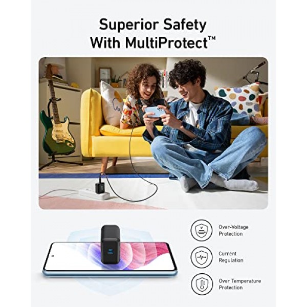 25W USB C 초고속 충전기, 312 충전기, Samsung Galaxy S23 Ultra/S23+/S23/S22 Ultra/S22+/S22/S21/S20/Note 20 Ultra/Note 10/Z Fold 3용 Anker Ace 접이식 PPS 고속 충전기, 케이블 없음 포함됨