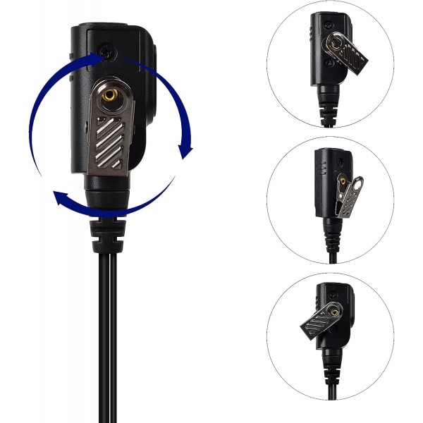 UAYESOK 2 핀 G 모양 이어폰 Serveillance 헤드셋 이어폰 인라인 PTT 마이크 양방향 라디오 Kenwood 2 핀 TK-3501 Baofeng UV-5R 888S UV-82 Puxing Retevis Wouxun TYT Midland G10(2pcs)