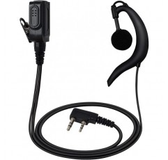 UAYESOK 2 핀 G 모양 이어폰 Serveillance 헤드셋 이어폰 인라인 PTT 마이크 양방향 라디오 Kenwood 2 핀 TK-3501 Baofeng UV-5R 888S UV-82 Puxing Retevis Wouxun TYT Midland G10(2pcs)
