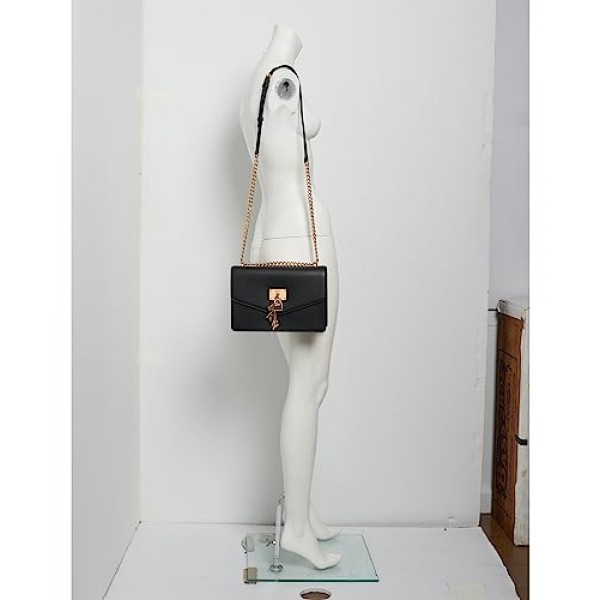 DKNY 여성용 Elissa Lg 숄더백, 프리사이즈 블랙 골드