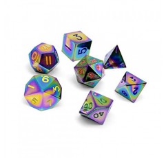 Norse Foundry의 BiFrost 풀메탈 다면체 주사위 7개 세트 | RPG 수학 게임 DND 패스파인더…