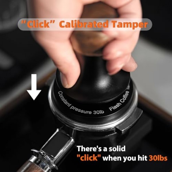 MHW-3BOMBER 58.35mm 에스프레소 커피 탬퍼(3개의 스프링 장착 보정 에스프레소 탬퍼 포함) 30lbs 사운드 피드백이 포함된 에스프레소 핸드 탬퍼 T6072T