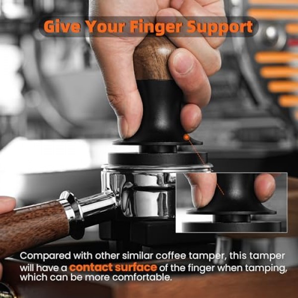 MHW-3BOMBER 58.35mm 에스프레소 커피 탬퍼(3개의 스프링 장착 보정 에스프레소 탬퍼 포함) 30lbs 사운드 피드백이 포함된 에스프레소 핸드 탬퍼 T6072T