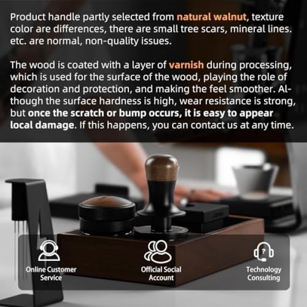 MHW-3BOMBER 58.35mm 에스프레소 커피 탬퍼(3개의 스프링 장착 보정 에스프레소 탬퍼 포함) 30lbs 사운드 피드백이 포함된 에스프레소 핸드 탬퍼 T6072T