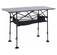 ALPHA CAMP 캠핑 테이블 야외 휴대용 테이블 스토리지 조정 가능한 알루미늄 테이블 그릴 여행 테이블 야외 피크닉, 해변, 바베큐, 뒷마당