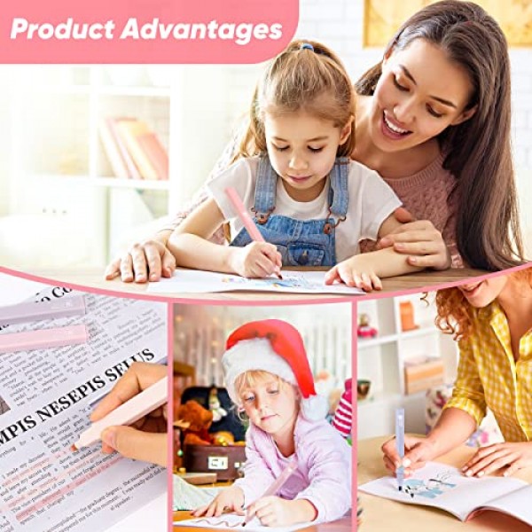 심미적 귀여운 형광펜 다양한 색상, 성경 형광펜 및 펜 번짐 없음, 부드러운 부드러운 치즐 팁 저널링 메모용 파스텔 마커 펜 학교 문구 용품(Sunny)