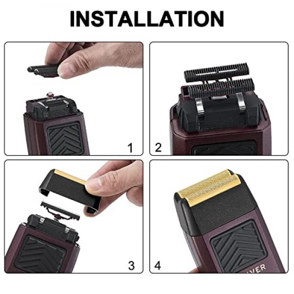 전문 5성 시리즈 피날레 면도기, 교체용 금박 및 커터 바 어셈블리, 전문 이발사 및 스타일리스트를 위한 초밀착 면도, Wahl Shaver Foil 7043과 호환 가능