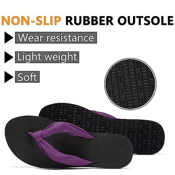 MAIITRIP 여성용 편안한 천 스트랩 플립플롭(아치 지지대 포함)