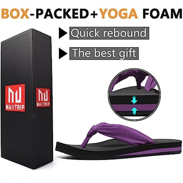 MAIITRIP 여성용 편안한 천 스트랩 플립플롭(아치 지지대 포함)