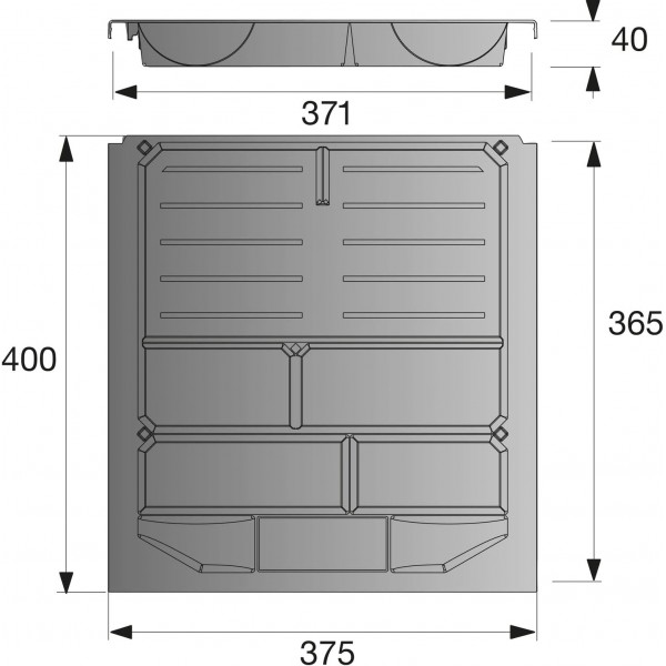 HETTICH 9111484 Systema Top 2000 사무용 필기구 인출식 392 x 40mm 롤용기(책상) 플라스틱 알루미늄 효과, 은색