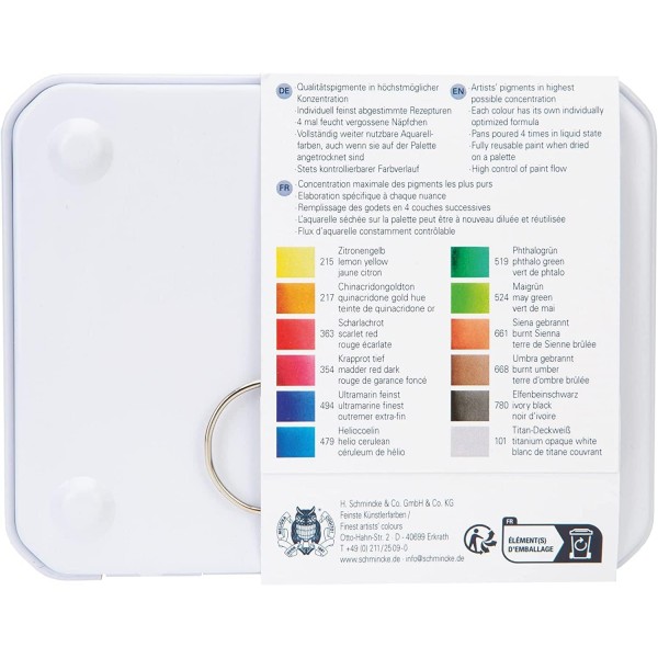 Schmincke Horadam - 금속 상자 .Landscape. Malkit 12 하프 팬