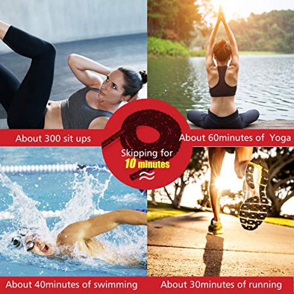 피트니스 2LB/3LB/5LB용 무거운 줄넘기, 남성 및 여성을 위한 가중 성인 줄넘기 운동 배틀 로프, 전체 신체 운동, 근력 및 근육 강화를 위한 체육관에서의 파워 트레이닝