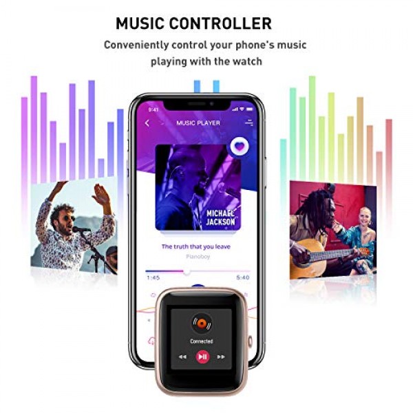 심박수 모니터가 포함된 Fitpolo 피트니스 트래커, 스마트 시계 1.3인치 컬러 터치 스크린 IP68 방수 스텝 칼로리 카운터 수면 모니터링 보수계 시계 여성 남성 어린이를 