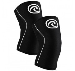 근력 스포츠용 Rehband 7mm 파워 맥스 무릎 압축 슬리브, 경쟁 등급, 보디빌딩 및 헤비 파워리프팅용 네오프렌 무릎 슬리브, 색상: 블랙 - 1 쌍, 크기: X-Large