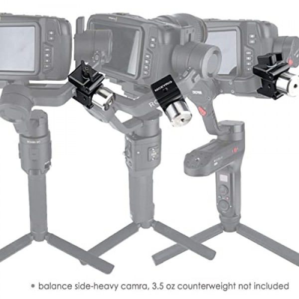 NICEYRIG 짐벌 카운터웨이트 마운트, DJI RS 3/RS 3 Pro/RS2/RSC2/Ronin S/SC 및 Zhiyun 크레인 시리즈 - 323용 BMPCC 4K 6K Pro 중측면 카메라용 조정 가능한 입 장착 클램프