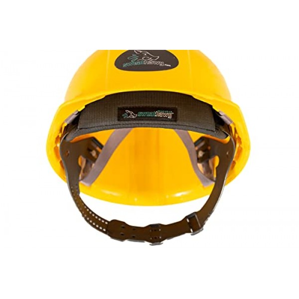 SweatHawg 안전모 스웨트 밴드 - 고흡수성 공격적으로 땀 배출 밴드 제어 과도한 땀 배출 - 땀 없음, 물방울 없음 - 모두에게 맞는 프리 사이즈(차콜 블랙)