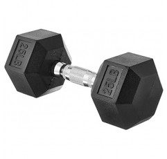 Amazon Basics 고무로 포장된 운동 및 피트니스 육각 덤벨, 싱글, 근력 훈련용 핸드 웨이트