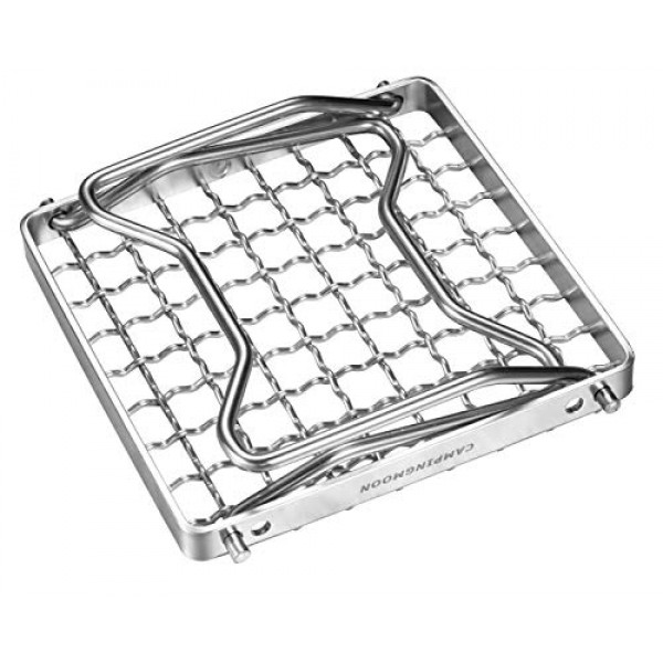 CAMPINGMOON 휴대용 접이식 캠핑 캠프파이어 그릴 오버파이어 분할 스토브 304 스테인레스 스틸(그리드 와이어(MS-1011))