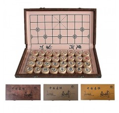 Luoyer 15 인치 중국 체스 세트 PU 가죽 접이식 보드 Xiangqi 휴대용 중국 체스 게임 세트 전략 Xiang Qi 보드 게임 청소년 성인 가족을위한 2 플레이어