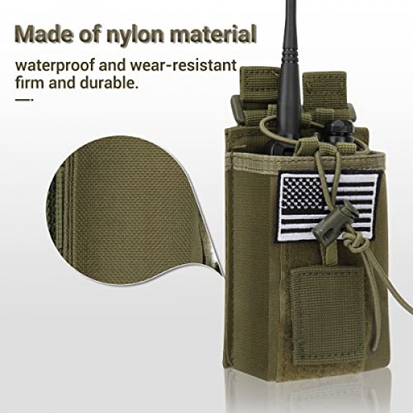 2 팩 라디오 케이스 라디오 홀더 Molle 전술 라디오 홀스터 Baofeng UV-5R F8HP UV-5R GT-3 UV-82 용 군용 헤비 듀티 라디오 파우치 백 양방향 워키 토키 가방 팩/더플과 호환 가능