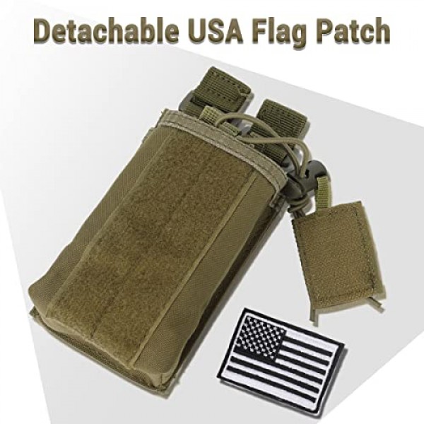 2 팩 라디오 케이스 라디오 홀더 Molle 전술 라디오 홀스터 Baofeng UV-5R F8HP UV-5R GT-3 UV-82 용 군용 헤비 듀티 라디오 파우치 백 양방향 워키 토키 가방 팩/더플과 호환 가능