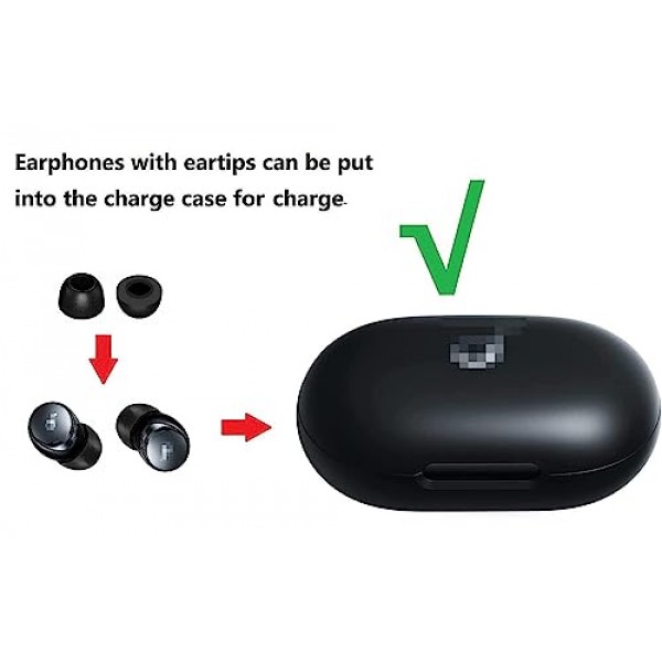 Soundcore Space A40 폼 이어 팁과 호환되는 JNSA, Anker Space A40의 Soundcore용 소음 제거 메모리 폼 이어 팁 교체, S/M/L 3 사이즈 3쌍, 검정색(2143PB)