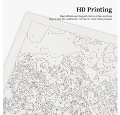 Bougimal Paint by Numbers Adult Landscape Without Frame 브러쉬 및 아크릴 페인트 포함 - 40 x 50 cm, 에펠 탑 판타지 파리 프레임 없음