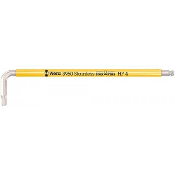 Wera - 05022694001 - L-키, 3950 SPKL 다색 HF L-키, 미터법, 스테인리스 스틸, 고정 기능 포함, 4 x 137mm(10개 팩)